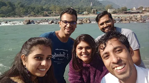 With PFM 2012-14 batchmates (left to right: Bhumika (Shashank’s wife), Sushant, Pragati, Amit and Shashank)