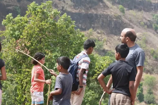 IIFM Alumni Praveen Khedale taking the kids for a trek