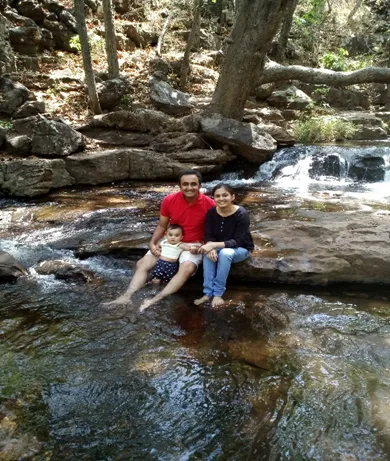 With my wife-Garima and son
