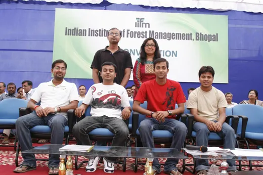 During Convocation in the frame (Seated: left to right Deepak, Praveen, Gyan, Krishna; Standing: Pulak and Nandita)