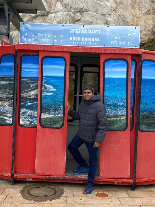 At Rosh HaNikra, Israel where it borders Lebanon
