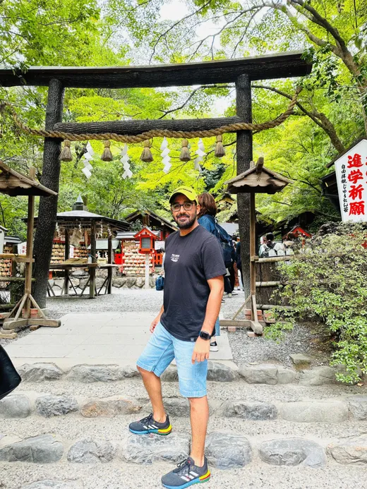 At a temple in Kyoto’s Arashiyama Bamboo Forest