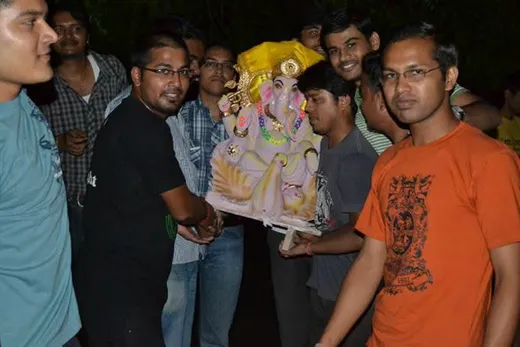 During Ganesh Chaturthi celebrations in the campus