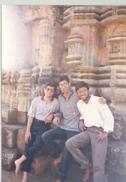 With Shailesh (left), Tanmay (middle) at Konark, Odisha 1996
