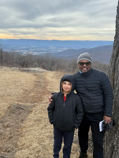 Hiking in Appalachian mountains with my son -Max in Feb 2025