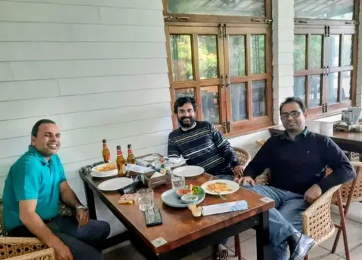 Meeting with IIFM classmates: With Sudhir and Vaibhav (from left to right)