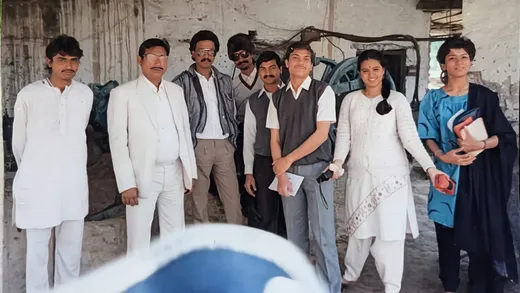 Organisational training at Raebareli, U.P. (R-L) Anjali, Lakshmi, myself and Animesh along with Saw Mill owners etc.