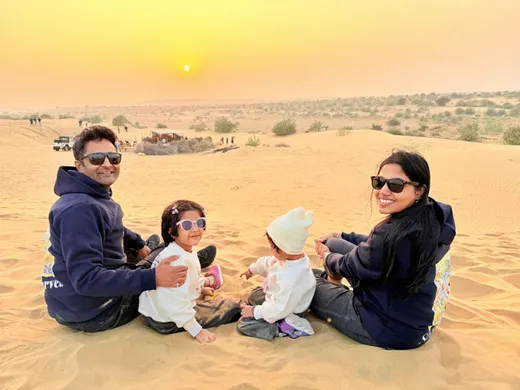 Guest Pic- Parvej Sir (Pfm13) with his wife and kids at Jaisalmer trip