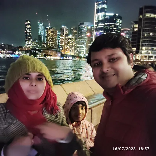 With family at Downtown, Sydney