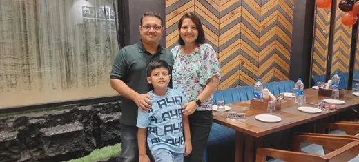 With Rajdeep Singh (Husband) and Dhananjay Dev Singh (Son)