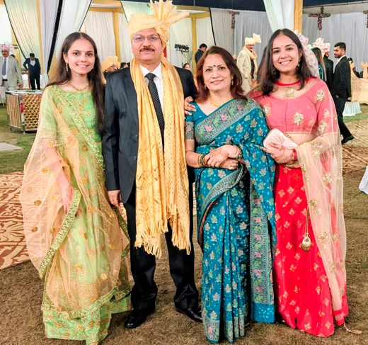 With my daughters Meghna - Manya and wife Bindu at a family wedding