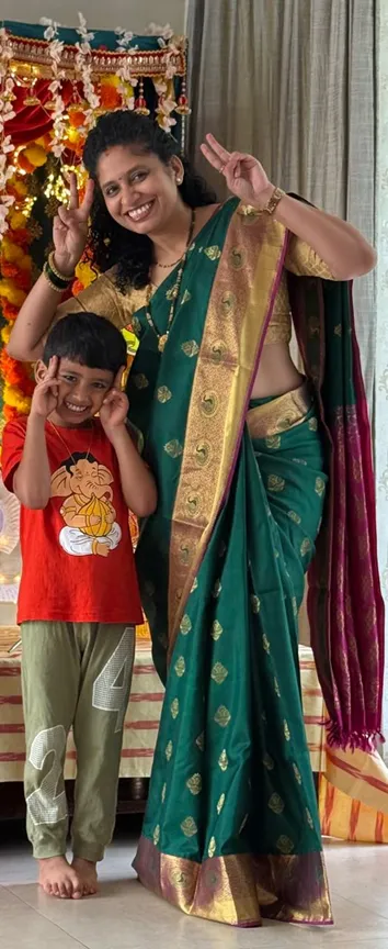 With my son